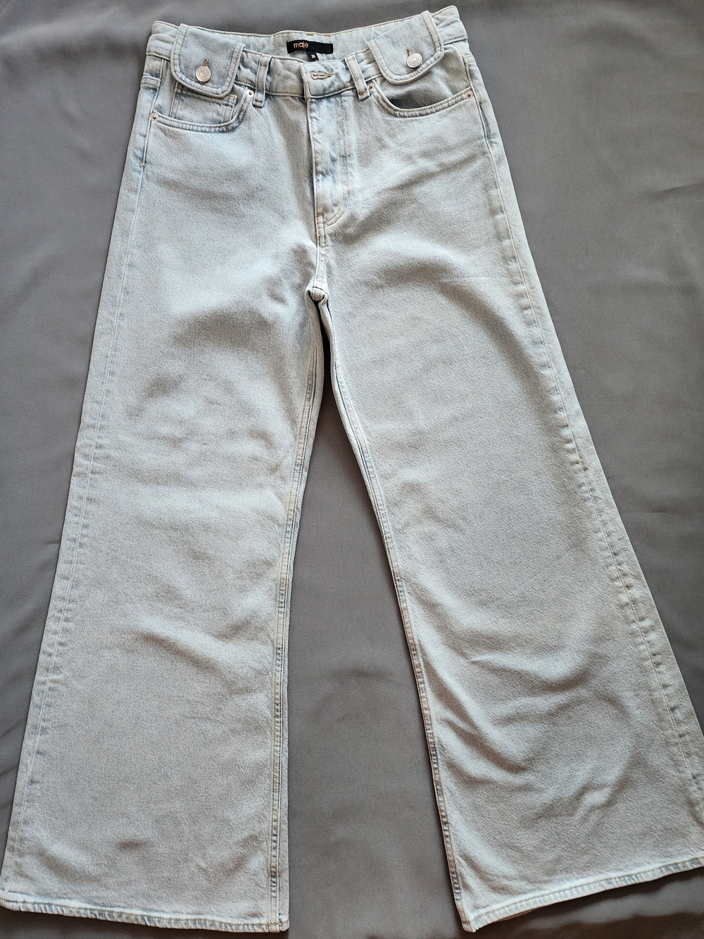 Maje Light Wash High-Rise Wide-Leg Jeans Size FR 38 / US S